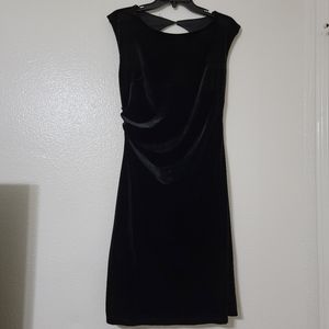 Apt 9 Womens M Sheath Dress Black Velvet Ruched Sleeveless Solid Boatneck NWT
